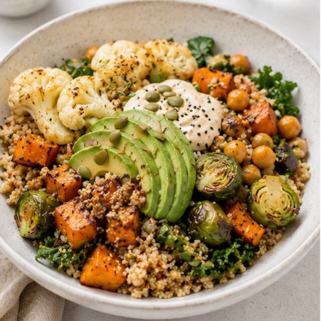 Quinoa with turkey, tomatoes and herbs