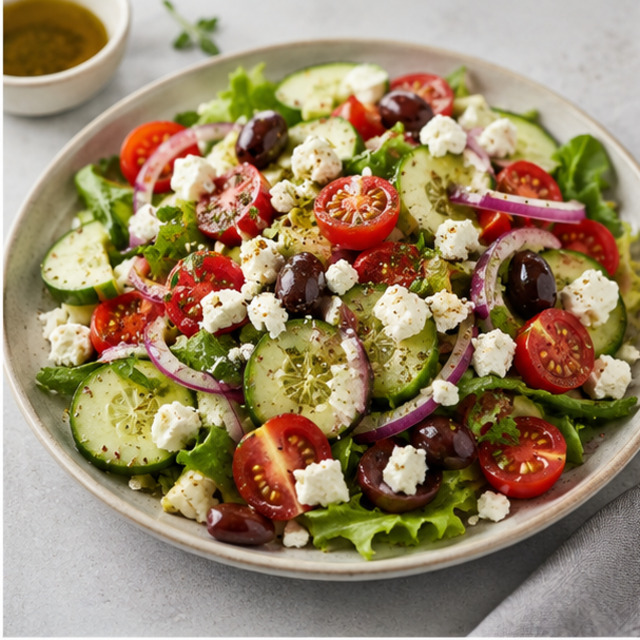 Salad with tuna, beans and herbs