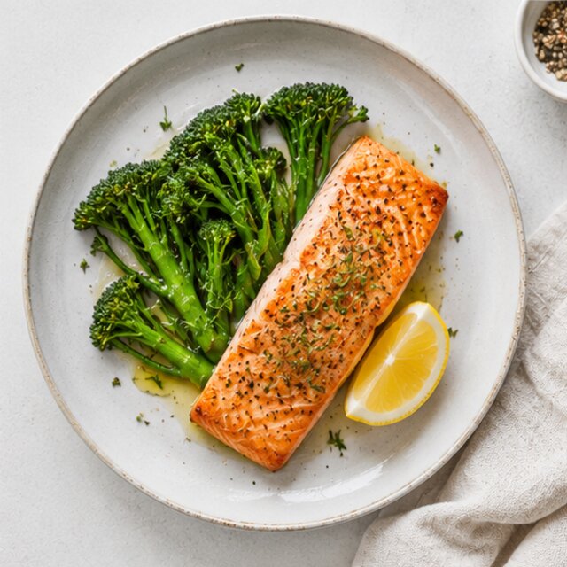 Salmon with salad and quinoa