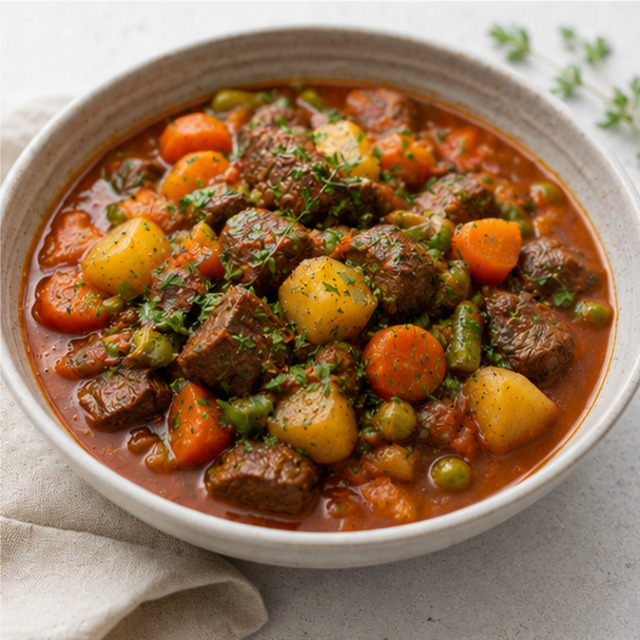 Lentil stew with chicken and herbs
