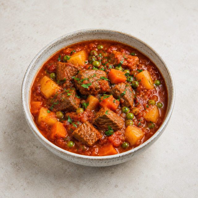 Chickpea, vegetable and potato stew with herbs